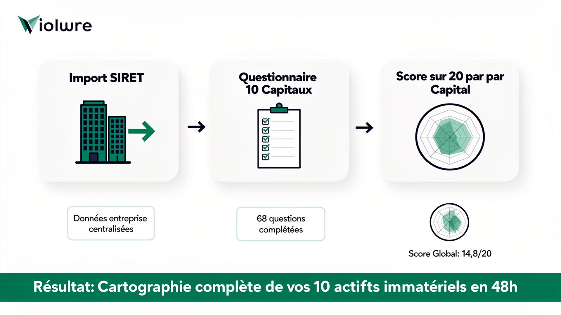 Processus d'audit Voilure : Import SIRET → Questionnaire → Score par Capital